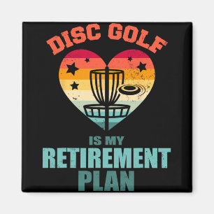 Disc Golf Is My Retirement Plan Vintage Retro Hear Magnet