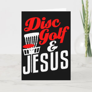 Disc Golf Jesus Christian Funny Golfing Golfer Card