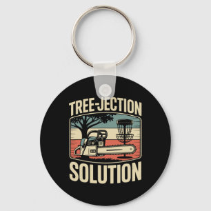Disc Golf Joke Tree-jection Solution _1 Key Ring
