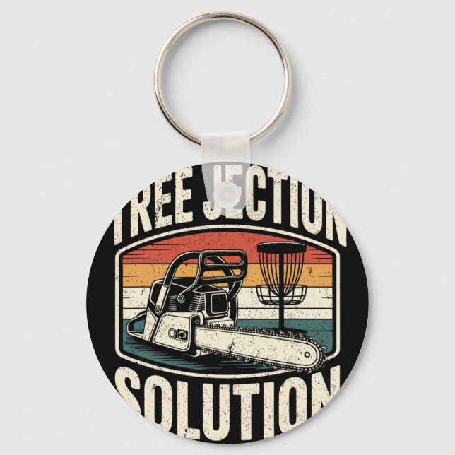 Disc Golf Joke Tree-jection Solution _3  Key Ring (Front)