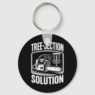 Disc Golf Joke Tree-jection Solution Key Ring