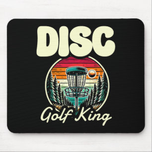 Disc Golf King Retro Forest Sunset Mouse Pad