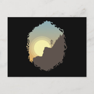 Disc Golf Korb im Sonnenuntergang Postcard