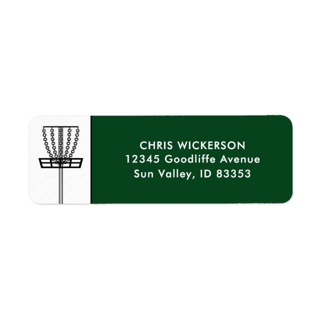 Disc Golf Label Return Address Label (Front)