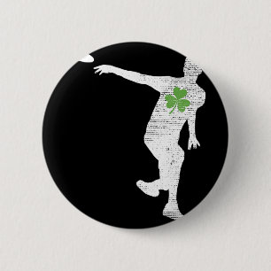 Disc Golf Lovers Green Shamrock Leaf St Patricks D 6 Cm Round Badge