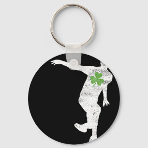 Disc Golf Lovers Green Shamrock Leaf St Patricks D Key Ring