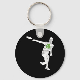 Disc Golf Lovers Green Shamrock Leaf St Patricks D Key Ring