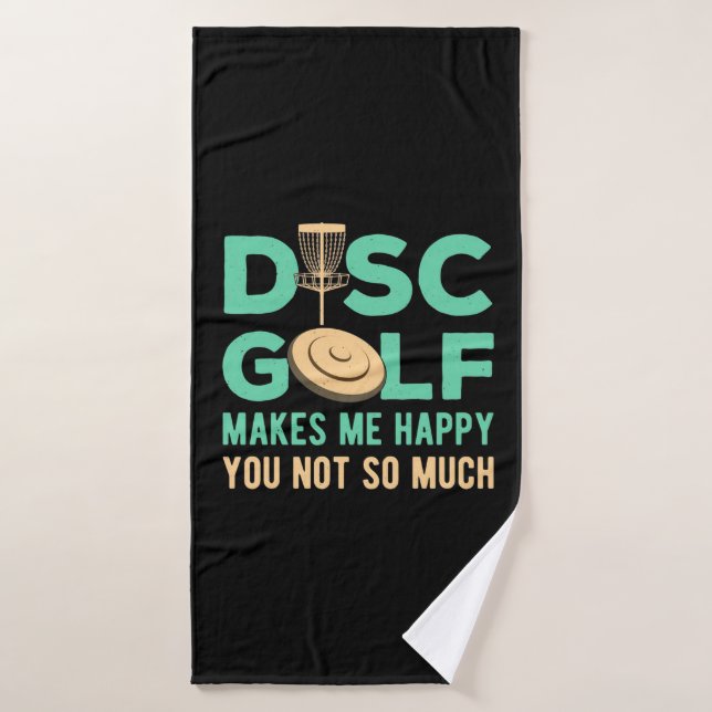 Disc Golf Makes Me Happy Bath Towel (Bath Towel)