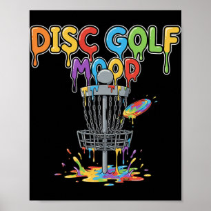 Disc Golf Mood Rainbow Splash Disc Sket Poster