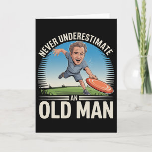 Disc Golf Old Man Funny Grandpa Frisbee Golfer Sar Card