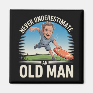 Disc Golf Old Man Funny Grandpa Frisbee Golfer Sar Magnet