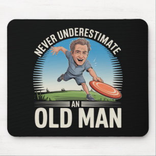 Disc Golf Old Man Funny Grandpa Frisbee Golfer Sar Mouse Pad
