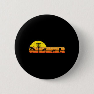 Disc Golf Palm Trees Retro Frisbee Frolf Sport Men 6 Cm Round Badge