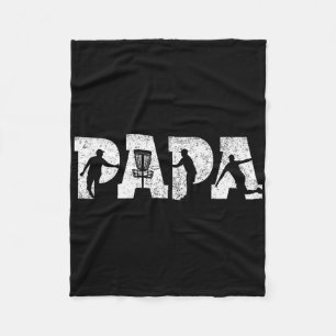 Disc Golf Papa Disc Golf Men Father's Day Vintage Fleece Blanket