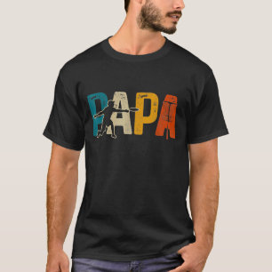 Disc Golf Papa Vintage Frisbee Frolf Golf Basket T-Shirt