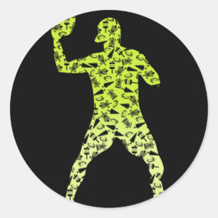 Disc Golf Pattern Player Gift For Who Loves Sport Classic Round Sticker