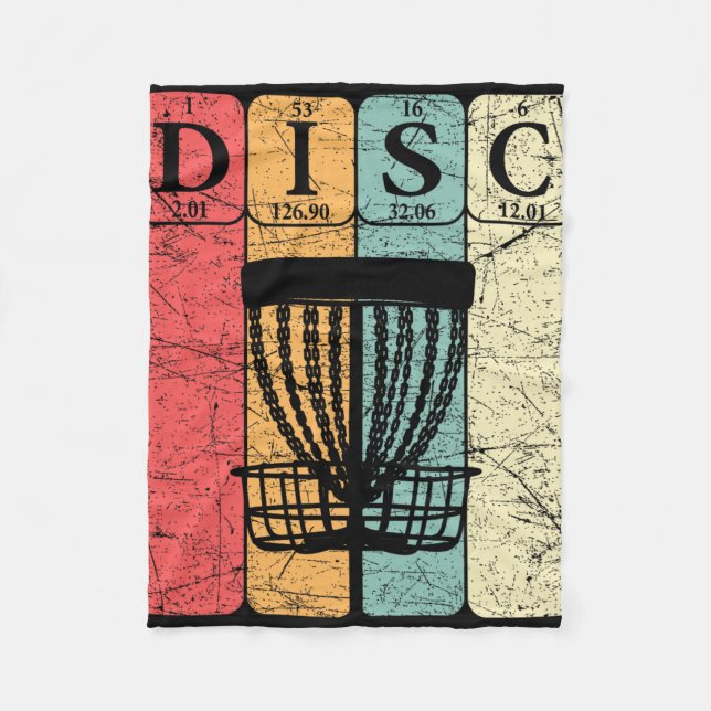Disc Golf Periodic Table Elements Frolf Player Vin Fleece Blanket (Front)