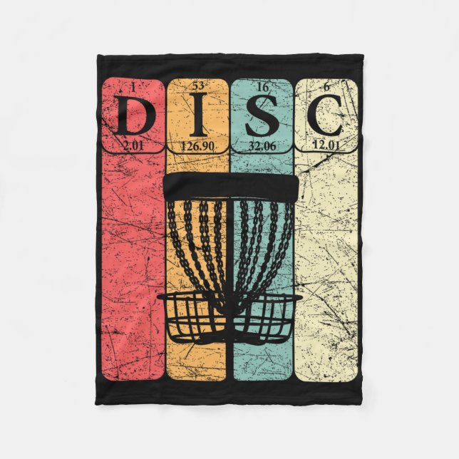 Disc Golf Periodic Table Elements Frolf Player Vin Fleece Blanket (Front)