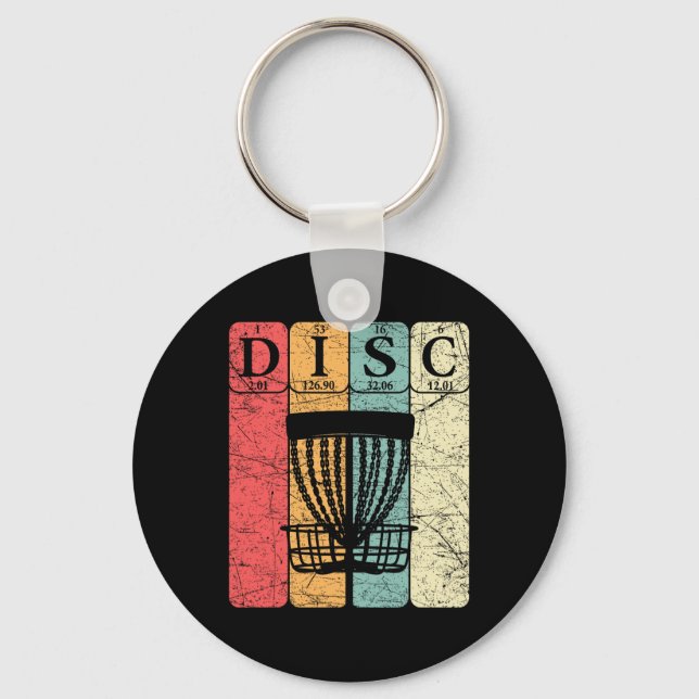 Disc Golf Periodic Table Elements Frolf Player Vin Key Ring (Front)