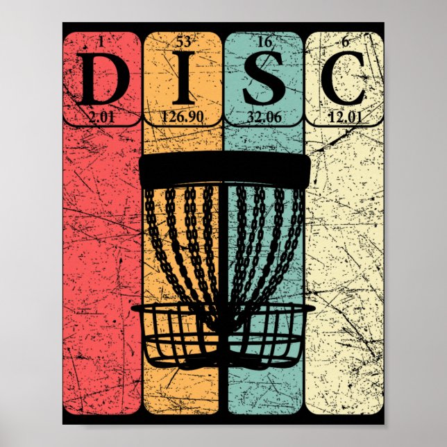 Disc Golf Periodic Table Elements Frolf Player Vin Poster (Front)