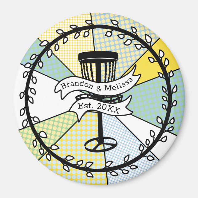 Disc Golf Personalised Couple Established Date   Magnet (Front)