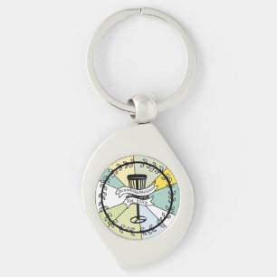Disc Golf Personalized Couple Established Date Key Ring