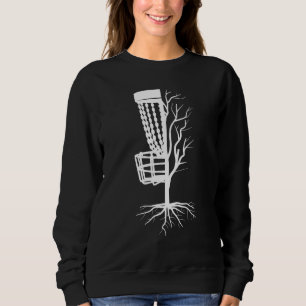 Disc Golf Player Basket Tree Frisbee Flying Disc S Sweatshirt
