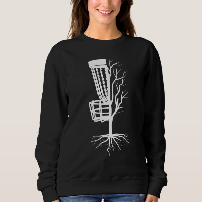 Disc Golf Player Basket Tree Frisbee Flying Disc S Sweatshirt (Front)