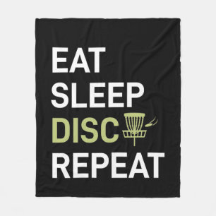 Disc Golf Player   Eat Sleep Disc Golf Repeat Fleece Blanket
