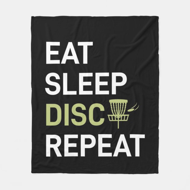 Disc Golf Player | Eat Sleep Disc Golf Repeat Fleece Blanket (Front)