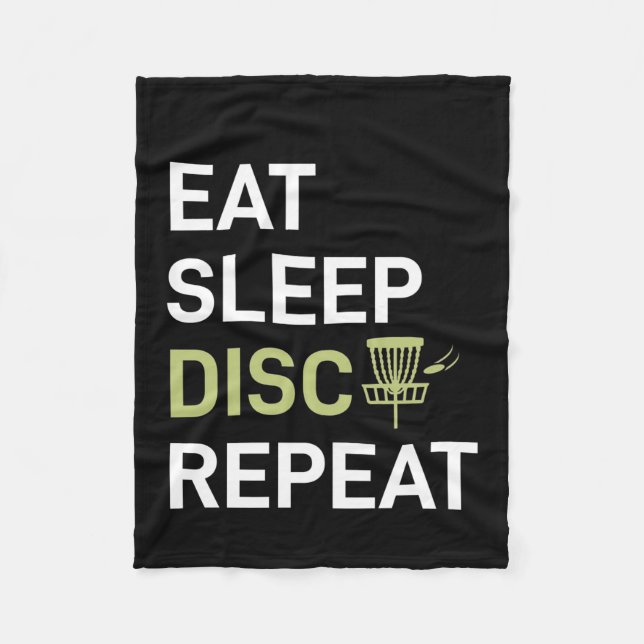 Disc Golf Player | Eat Sleep Disc Golf Repeat Fleece Blanket (Front)