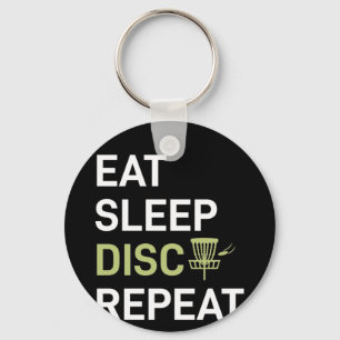 Disc Golf Player Eat Sleep Disc Golf Repeat Key Ring