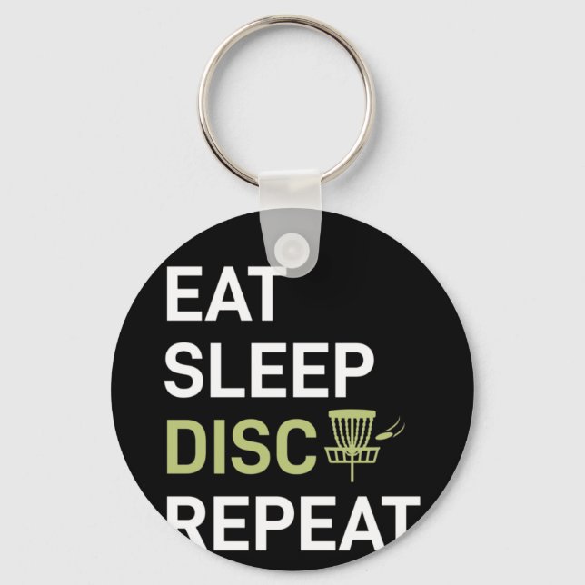 Disc Golf Player | Eat Sleep Disc Golf Repeat Key Ring (Front)