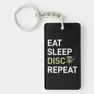 Disc Golf Player Eat Sleep Disc Golf Repeat Key Ring