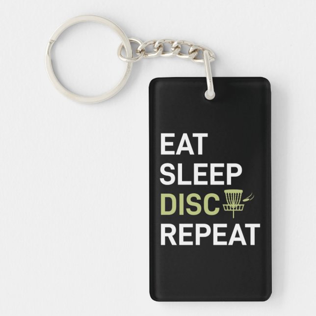 Disc Golf Player | Eat Sleep Disc Golf Repeat Key Ring (Front)