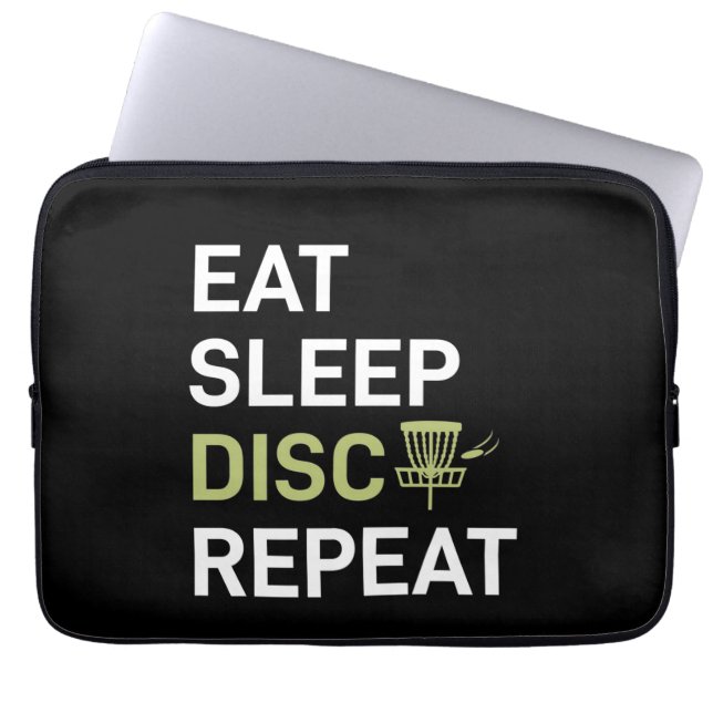 Disc Golf Player | Eat Sleep Disc Golf Repeat Laptop Sleeve (Front)