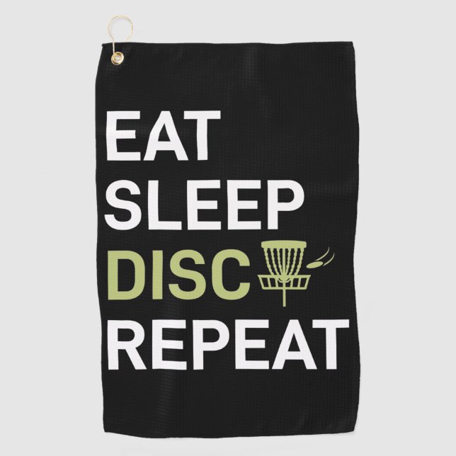 Disc Golf Player | Eat Sleep Disc Golf Repeat Towel (Front)