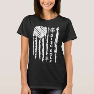 Disc Golf  player fan American US flag graphic T-Shirt