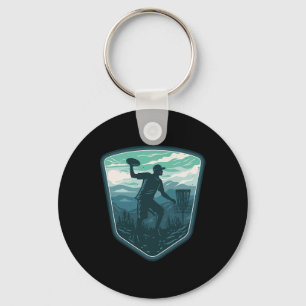 Disc Golf Player Frisbee Golfer Golfing Retro Vint Key Ring