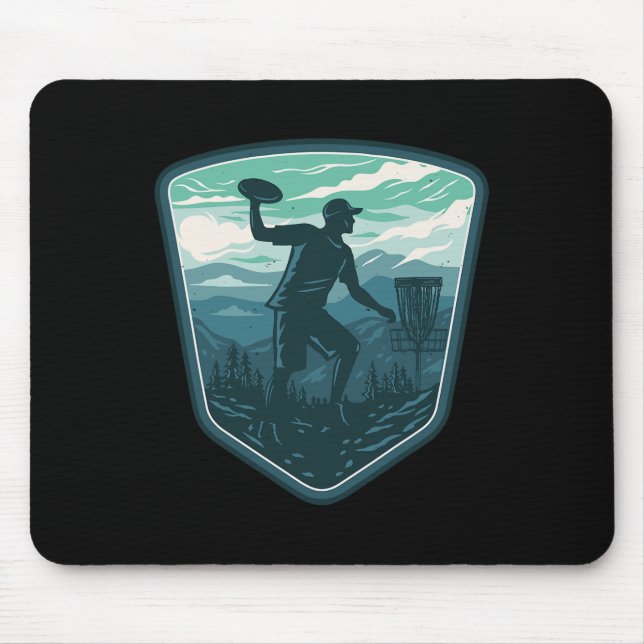 Disc Golf Player Frisbee Golfer Golfing Retro Vint Mouse Pad (Front)