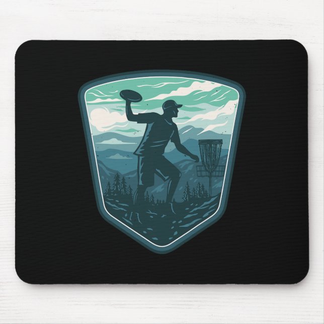 Disc Golf Player Frisbee Golfer Golfing Retro Vint Mouse Pad (Front)