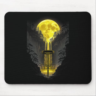 Disc Golf Player Funny Forest Moon Waterfall Sket Mouse Pad
