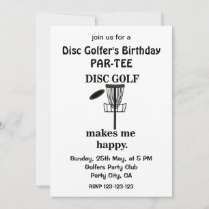 Disc Golf Player Golfers Birthday Disc Golf Invitation