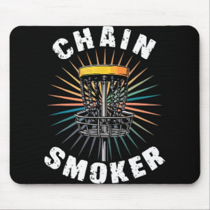 Disc Golf Player Golfing Golfer Chain Smoker Men W Mouse Pad