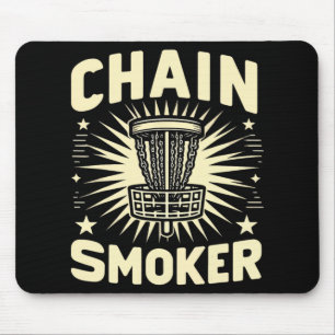 Disc Golf Player Golfing Golfer Chain Smoker Men W Mouse Pad