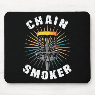 Disc Golf Player Golfing Golfer Chain Smoker Men W Mouse Pad