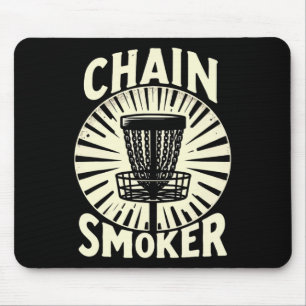 Disc Golf Player Golfing Golfer Chain Smoker Men W Mouse Pad
