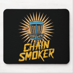 Disc Golf Player Golfing Golfer Chain Smoker Men W Mouse Pad