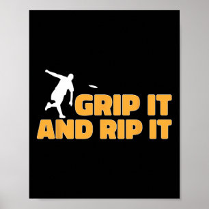 Disc Golf Player Grip It And Rip It Disc Golf Poster