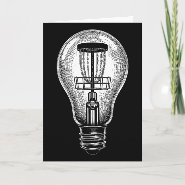 Disc Golf Player Light Bulb Sket Good Idea Golfer  Card (Front)
